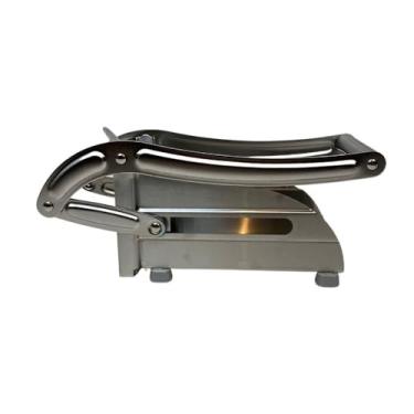 Imagem de Cortador Industrial de Batatas e Legumes em Aço Inox, Lâminas Duplas 9mm e 12mm, Base Antiderrapante, 26x9x11cm, Corte Profissional