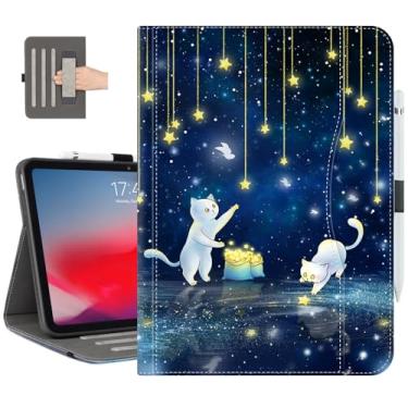 Imagem de Vimorco Capa para iPad (A16) 11ª geração 2025, capa para iPad 11ª/10ª geração, porta-lápis, alça de mão/bolso, capa protetora de couro PU com vários suportes, despertar/hibernar automaticamente