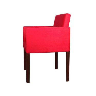 Imagem de Kit 6 Poltronas Nina Estilo Retrô Tecido Suede Ideal Para Sala De Estar - Vermelho - Cor: Vermelho