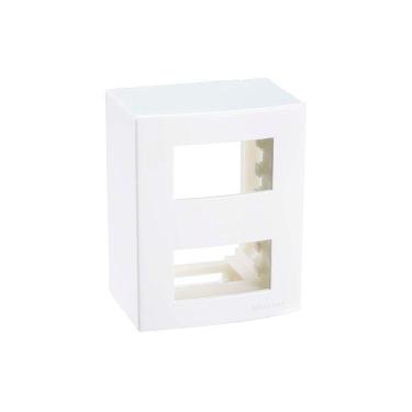 Imagem de Caixa De Sobrepor Com Suporte Margirius Sleek 75x95 Para 2 Módulos Distanciados Branca