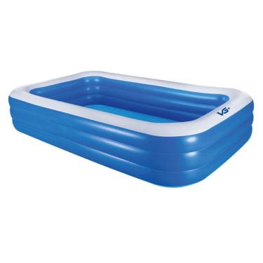 Imagem de Piscina Inflável Retangular Azul Litros 305 Cm Pvc Com Bomba E Forro Vg+