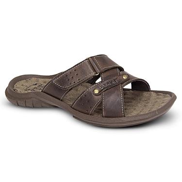 Imagem de Chinelo Masculino De Couro Café - DCB5000LTCFE