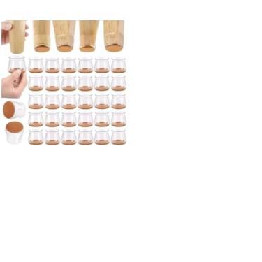 Imagem de Kit 24 Peças Protetor Para O Pé Da Cadeira Mesa De Silicone (QUADRADO 24 PEÇAS - 3,5CM)