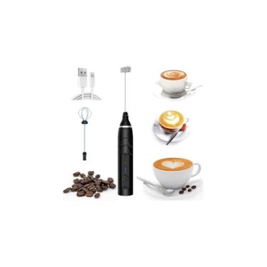 Imagem de Mini Mixer para Bebidas, Batedor Elétrico Portátil, 20.5cm, 1 Velocidade, Funciona com 2 Pilhas AA, para Chocolate, Café, Cappuccino, Coquetel