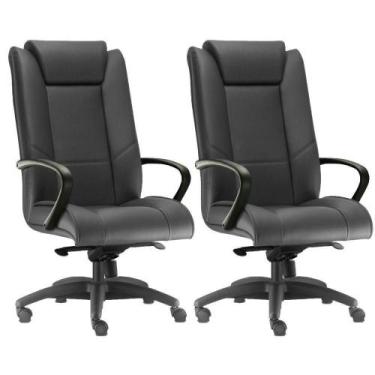 Imagem de Kit 2 Cadeiras De Escritório Presidente Preto - LYAM DECOR