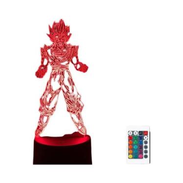 Imagem de Luminária LED Super Saiyan Goku Com Suporte De Acrílico, Decoração De 