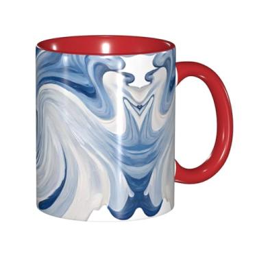 Imagem de Zeraoke Canecas de café criativas com impressão mural de mármore, personalizadas, presente para família, tamanho de 325 ml, unissex