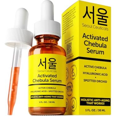Imagem de SeoulCeuticals Chebula Active Serum para o Rosto – Cuidados com a Pele Coreana Anti-Envelhecimento Natural K Beleza Cuidados com a Pele com Ácido Hialurônico + Orquídea Manchada para uma Pele Saudável