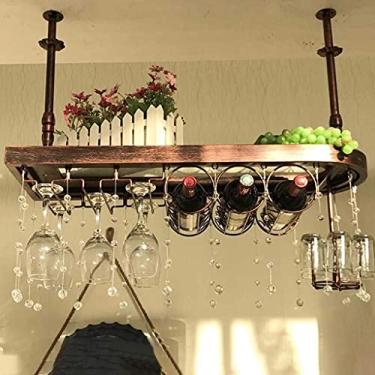 Imagem de APUM Rack de vinho de madeira maciça, suporte de vidro de vinho, design de fivela dupla, ajustável, rack de garrafa de vinho, rack de decoração para casa de cabeça para baixo