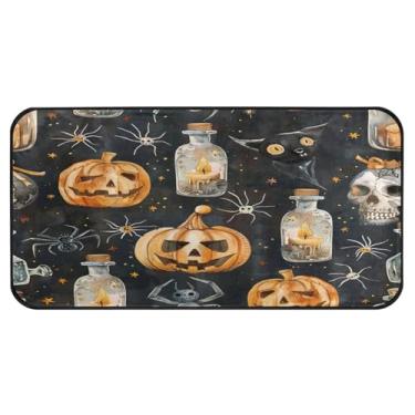 Imagem de STAYTOP Tapetes de cozinha Pumpkin and Mysterious Potion 99 × 20 pol, antiderrapante, lavável, tapetes acolchoados, de poliéster, antifadiga, conforto para varanda, capacho para decoração de casa de