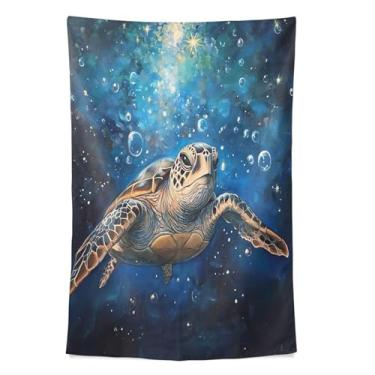 Imagem de STAYTOP Tapeçaria de parede de tartaruga marinha tapeçarias para decoração de casa decoração de dormitório sala de estar quarto tapete de parede (80 × 60 pol)