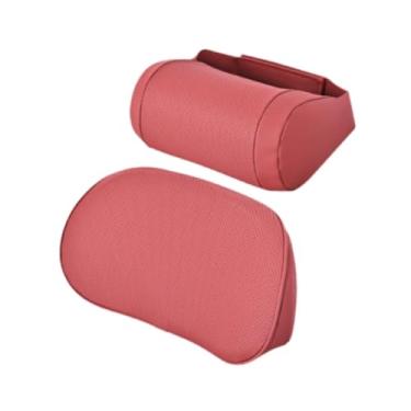 Imagem de FJMQHU Almofada de Apoio Lombar E Cervical, em PU Respirável, Espuma Viscoelástica, Almofada de Assento Ergonômica E Macia para Apoio Da Cabeça E Costas, Vermelho, Tamanho real