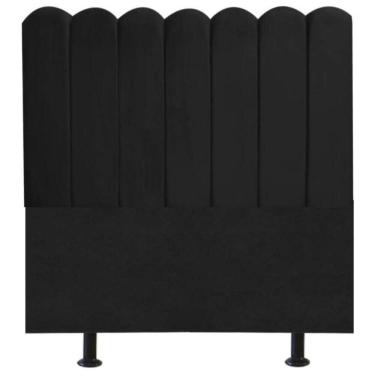 Imagem de Cabeceira Nuvem Cama Box King 195 Cm Alanis Suede Preto