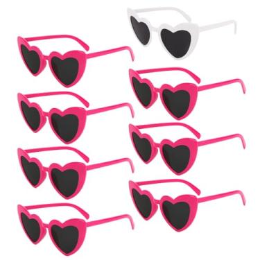 Imagem de Óculos de sol de coração, 8 pares, festa de despedida de solteira, óculos de sol em formato de coração a granel para lembrancinhas de despedida de solteira, suprimentos de lembrancinhas de casamento