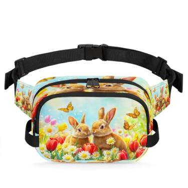 Imagem de Pochete de gato azul amarelo para mulheres e homens com alça ajustável, bolsa transversal, bolsa de peito, bolsa tiracolo, Cor 26