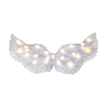 Imagem de Generic Traje de Penas Brancas Artesanais Com Asas de Cupido Brilhantes LED para Baile de Máscaras de Férias (Genericphzxbqocwi-4)