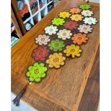Imagem de Caminho De Mesa M 1,30m x 45cm Trançado Tons De Inverno - Maria Croche
