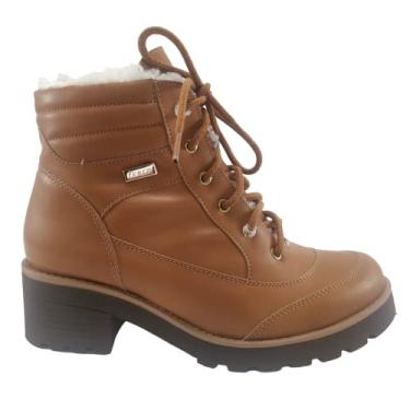 Imagem de Bota Pisac Peluciada Lã Pelinhos Coturno Feminino Forrado (Caramelo, Forma normal, BR, Adulto, Numérico, 37)