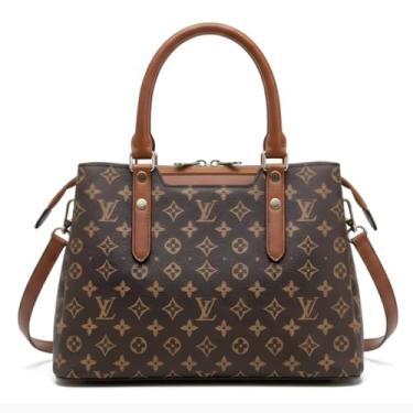 Imagem de Bolsa Feminina Couro Sintético Social Bolsa de Ombro Mão Transversal Multicamadas Tamanho Grande (Modelo 5)