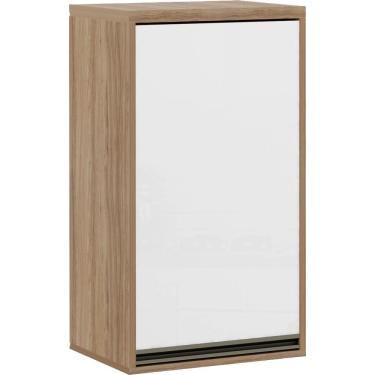 Imagem de Armário Aéreo 40 Cm 1 Porta Branco Laca 1 Prateleira Yara Luciane Móveis
