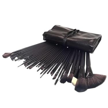 Imagem de UtensíLios E AcessóRios De Maquiagem PeçAs Conjunto De PincéIs De Maquiagem Para Pó Sombra Delineador LáBios Com Estojo Maquiagem FáCil De Usar PráTico Para Transportar(PRETO)