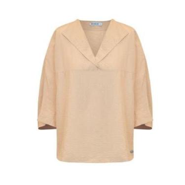 Imagem de Blusa Feminina Biamar Gola V Lapela Oversized Branco-Feminino