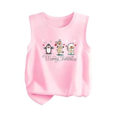 Imagem de Camiseta Regata Gráfica Sem Mangas Com Estampa De Papai Noel Para Meni