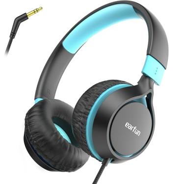 Imagem de EarFun Fones de ouvido infantis S1, fones de ouvido dobráveis com fio para crianças, limite de volume de 85 dB, som estéreo, faixa de cabeça ajustável, fones de ouvido intra-auriculares leves e