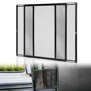 Imagem de ULITECO Protetor de porta de tela premium para trailer, leve, ajustável, 55,9 cm - 88,9 cm, grade de porta de entrada de RV, protetor de porta de tela de metal para trailer, acampamento, quintal
