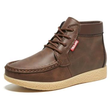 Imagem de TRULAND Bota feminina Chukka no tornozelo, Couro marrom., 35