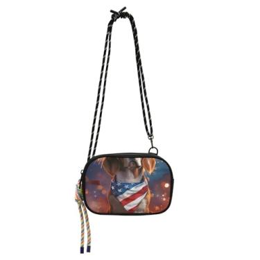 Imagem de TSENQUE Bolsa transversal pequena para mulheres, bolsa para celular, pochete fofa, cachorro beagle, americano, EUA, bolsas de ombro para viagem