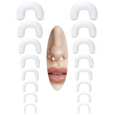 Imagem de Gadeaila Anéis de Septo 16G-2G U Retentores de Septo 8 Pares Preto, Branco, Transparente Joias de Piercing de Septo para Mulheres e Homens, Plástico Emborrachado Resina, Não aplicável