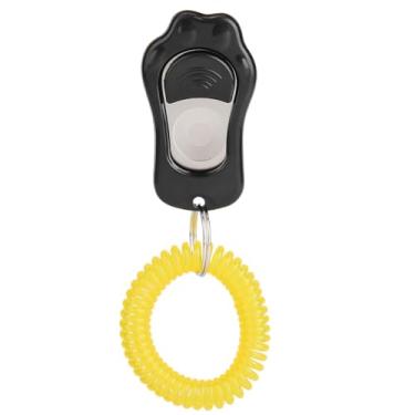 Imagem de Alomejor Clicker de Treinamento de Cães, Som Ajustável de 3 Marchas Com Pulseira para Treinamento de Obediência, Clicker Em Formato de Garra de Material de PC para Cães, Gatos e Pássaros (Preta)