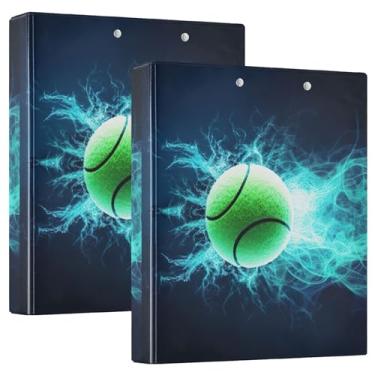 Imagem de Fichário de 3 anéis preto com 3 argolas de bola de tênis, 200 folhas, portfólio moderno, fichário de apresentação, 31,5 x 27 x 6 cm, pacote com 2