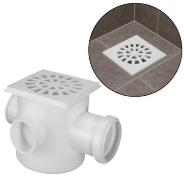 Imagem de Caixa Sifonada Quadrada Dn 100X100X50 Pvc Com Grelha - Akato