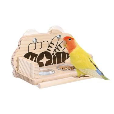 Imagem de Tigela de comida para pássaros - Pratos de água duplos transparentes, design à prova de respingos, poleiros de periquito de - para periquito calopsita, pombo, animal de estimação, interior