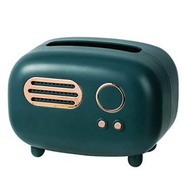 Imagem de TRGCJGH Caixa de Tecidos Dispensador de Tecidos Forma de Rádio Top Groove Dispensador de Toalha de Papel Suporte de Lenços Caixa de Guardanapos para Carro Casa de Banho, Verde