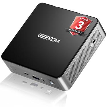 Imagem de GEEKOM Mini PC Air12 com Intel N100, cobertura de 3 anos, 16GB DDR5 RAM 512GB PCIe M.2 NVMe SSD, mini computador desktop doméstico/negócios, tela tripla 4K/HDMI/WiFi 6/BT5.2/slot SD/VESA
