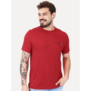 Imagem de Camiseta Tommy Hilfiger Masculina Regular Small Crest Outline Vermelha-Masculino