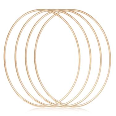 Imagem de YDJIANCAI 4 peças de argolas florais de metal para macramê, grinalda, apanhador de sonhos, decoração de parede DIY suprimentos de artesanato (tamanho: 50 cm)