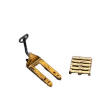 Imagem de Kokiya Empilhadeira em escala 1:64 - Adereços fotográficos criativos - Escultura em miniatura clássica realista - Acessórios para veículos - Brinquedos para, Amarelo com Bandeja