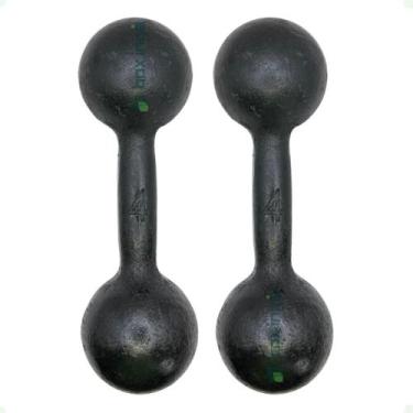 Imagem de Par de Halteres de Ferro Fundido Pintado - 4 Kg - BOX INGÁ