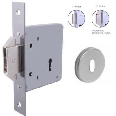 Imagem de Fechadura Arouca 4006 Interna Porta de correr Roseta Redonda