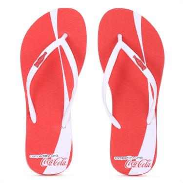 Imagem de Chinelo Coca Cola Share a Coke Vermelho e Branco - Feminino-Feminino