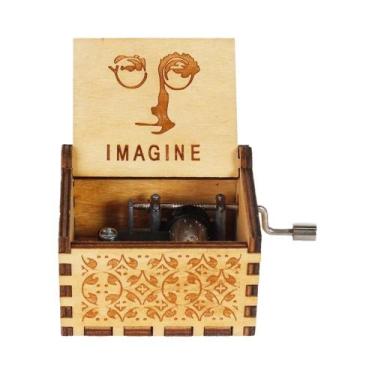 Imagem de Caixa De Música De Madeira Com Manivela, Papai Noel Congelado, Present