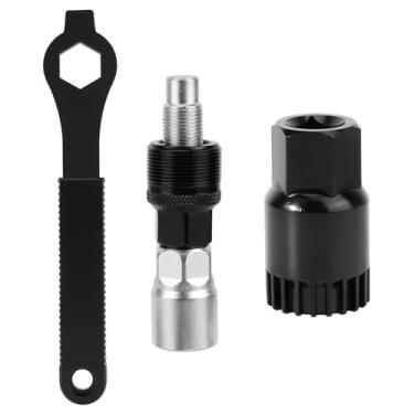 Imagem de Oumers Extrator de manivela de bicicleta e removedor de suporte inferior com chave inglesa de 16 mm, ferramenta de remoção de bicicleta - kit de ferramentas de reparo de chave de braço de manivela de