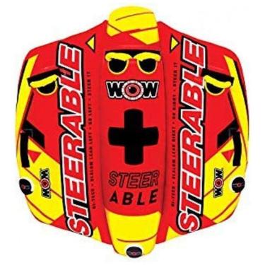 Imagem de Boia Rebocável Aquática para 2 Pessoas com Bomba de Ar, WOW Sports, Vermelha