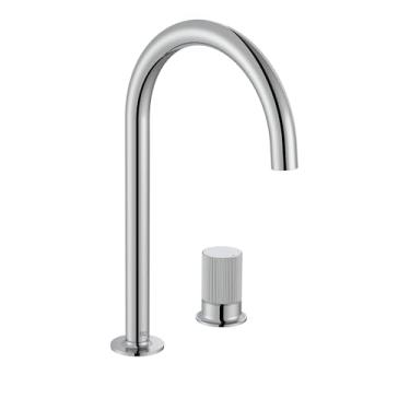 Imagem de Roca Nu Stripes Torneira Monocomando para Banheiro, Bancada, Bica Alta, 2 Furos, Cromado