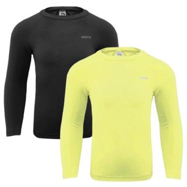 Imagem de Kit 2 Camisas Térmicas Selene Proteção UV50+ Juvenil, Preto, Amarelo, 