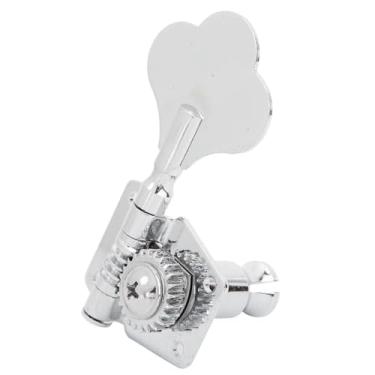 Imagem de Cosiki Botões de Afinador de Baixo Elétrico de Aço Prateado Vintage, Ferramenta de Ajuste Fino para Baixistas, Material Prateado (Para linha direita)